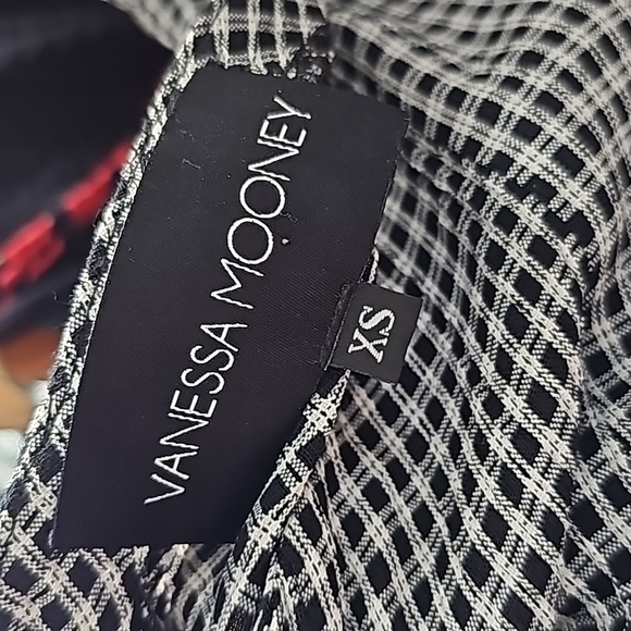 Vanessa Mooney Valentina Mini Dress Halter Black White Check Plaid Mini Dress XS - Picture 7 of 7